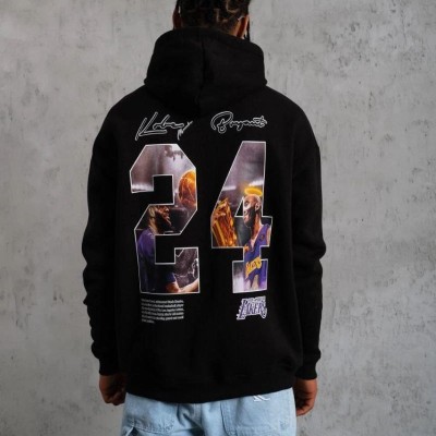 Erkek 3 İplik Pamuklu Kapüşonlu Baskılı Cepli Oversize Sweatshirt Hoodie - Siyah