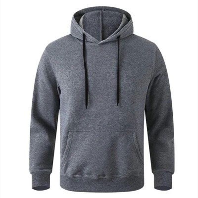 Erkek 3 İplik Pamuklu Kapüşonlu Cepli Oversize Hoodie Sweatshirt - Füme