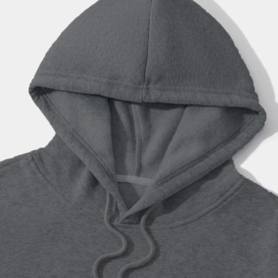Erkek 3 İplik Pamuklu Kapüşonlu Kanguru Cepli Sweatshirt Hoodie -  Füme