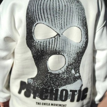 Erkek 3 iplik pamuklu Kışlık Bisiklet Yaka Baskılı SweatShirt - Beyaz