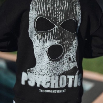 Erkek 3 iplik pamuklu Kışlık Bisiklet Yaka Baskılı SweatShirt - Siyah