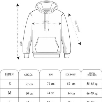Erkek 3 İplik Pamuklu Oversize Kapüşonlu Nakışlı Hoodie SweatShirt - Siyah