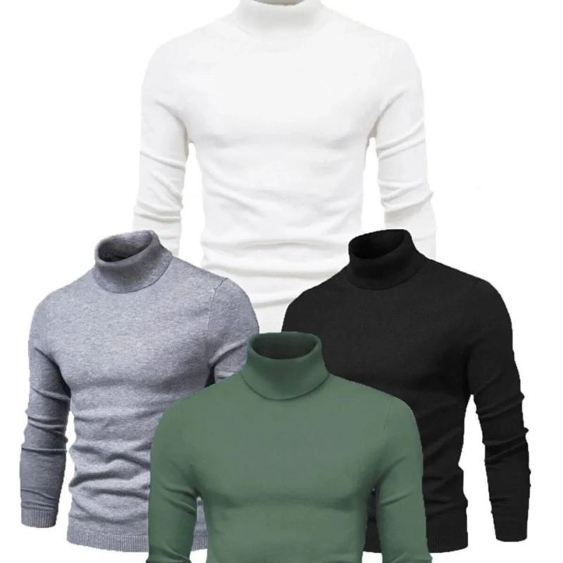ERKEK 4 Adet Kaşkorse Boğazlı Full Likralı Fitilli Slimfir Body