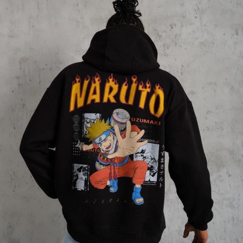 Erkek Baskılı Kapüşonlu 3 iplik pamuklu hoodie Sweatshirt - Siyah
