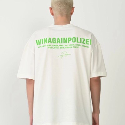 Erkek Baskılı T-Shirt Kısa Kol Bisiklet Yaka Rahat Kalıp Tişört - Beyaz