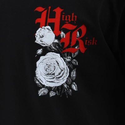 Erkek Baskılı T-Shirt Kısa Kol Bisiklet Yaka Rahat Kalıp Tişört  - Siyah