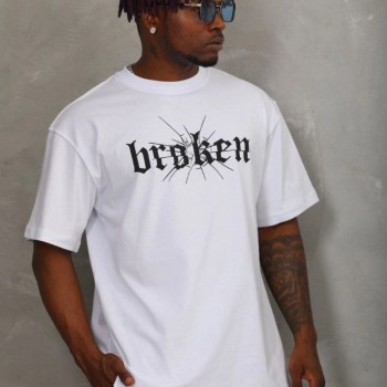 Erkek Baskılı T-Shirt Kısa Kol Bisiklet Yaka Regular Fit Rahat Kalıp Günlük Tişört - Beyaz