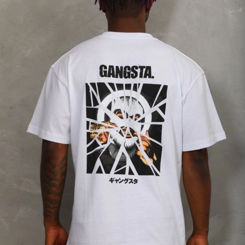 Erkek Baskılı T-Shirt Kısa Kol Bisiklet Yaka Regular Fit Rahat Kalıp Günlük Tişört - Beyaz
