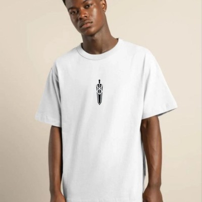 Erkek Baskılı T-Shirt Kısa Kol Bisiklet Yaka Regular Fit Rahat Kalıp Günlük Tişört - Beyaz
