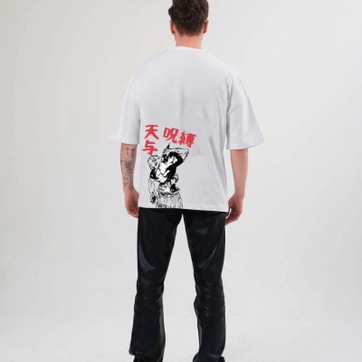 Erkek Baskılı T-Shirt Kısa Kol Bisiklet Yaka Regular Fit Rahat Kalıp Günlük Tişört - Beyaz