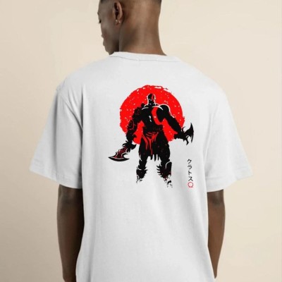 Erkek Baskılı T-Shirt Kısa Kol Bisiklet Yaka Regular Fit Rahat Kalıp Günlük Tişört - Beyaz