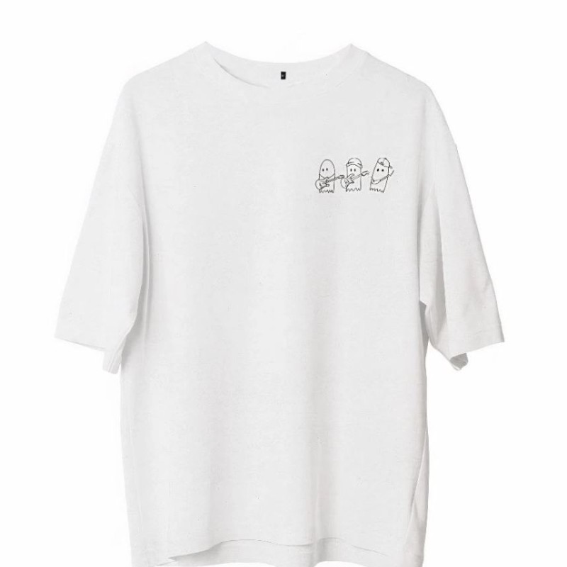 Erkek Baskılı T-Shirt Kısa Kol Bisiklet Yaka Regular Fit Rahat Kalıp Günlük Tişört - Beyaz