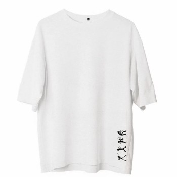 Erkek Baskılı T-Shirt Kısa Kol Bisiklet Yaka Regular Fit Rahat Kalıp Günlük Tişört - Beyaz