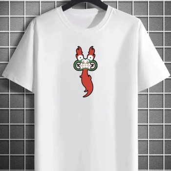 Erkek Baskılı T-Shirt Kısa Kol Bisiklet Yaka Regular Fit Rahat Kalıp Günlük Tişört- Beyaz