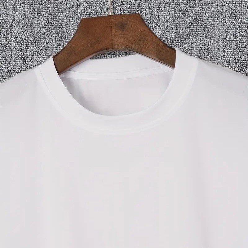 Erkek Baskılı T-Shirt Kısa Kol Bisiklet Yaka Regular Fit Rahat Kalıp Günlük Tişört - Beyaz