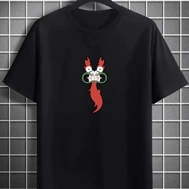 Erkek Baskılı T-Shirt Kısa Kol Bisiklet Yaka Regular Fit Rahat Kalıp Günlük Tişört- Siyah