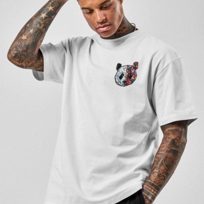 Erkek Baskılı T-Shirt Kısa Kol Bisiklet Yaka Regular Fit Rahat Kalıp Tişört -  Beyaz