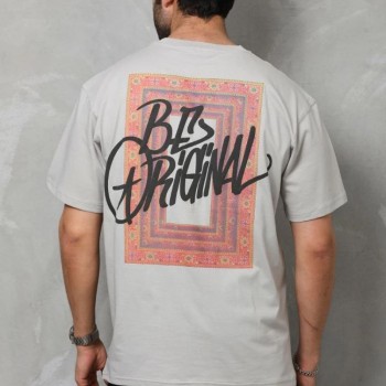Erkek Baskılı T-Shirt Kısa Kol Bisiklet Yaka Regular Fit Rahat Kalıp Tişört -  Gri