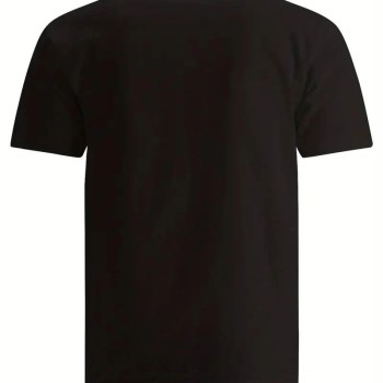 Erkek Baskılı T-Shirt Kısa Kol Bisiklet Yaka Regular Fit Rahat Kalıp Tişört - Siyah