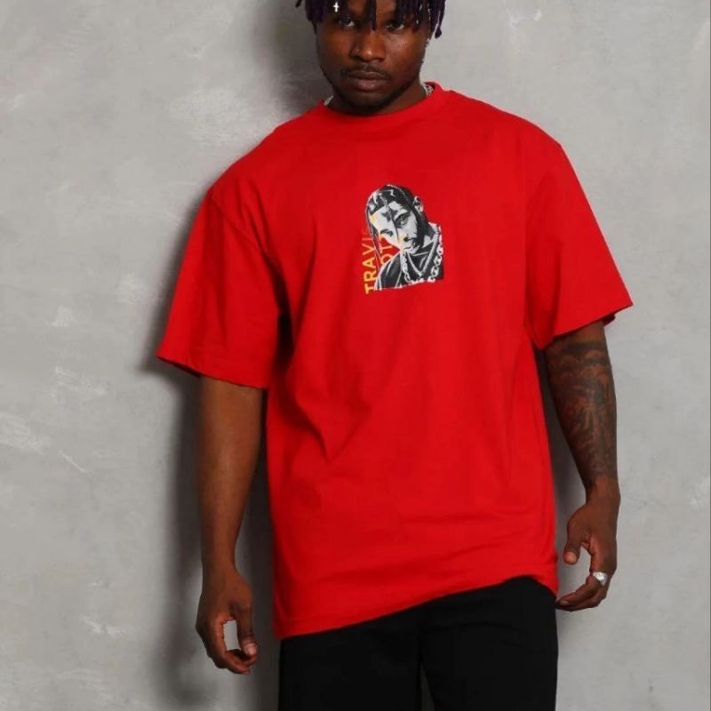 Erkek Baskılı T-Shirt Kısa Kol Bisiklet Yaka Regular Fit Tişört - Kırmızı
