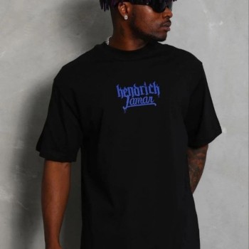 Erkek Baskılı T-Shirt Kısa Kol Bisiklet Yaka Regular Fit Tişört - Siyah