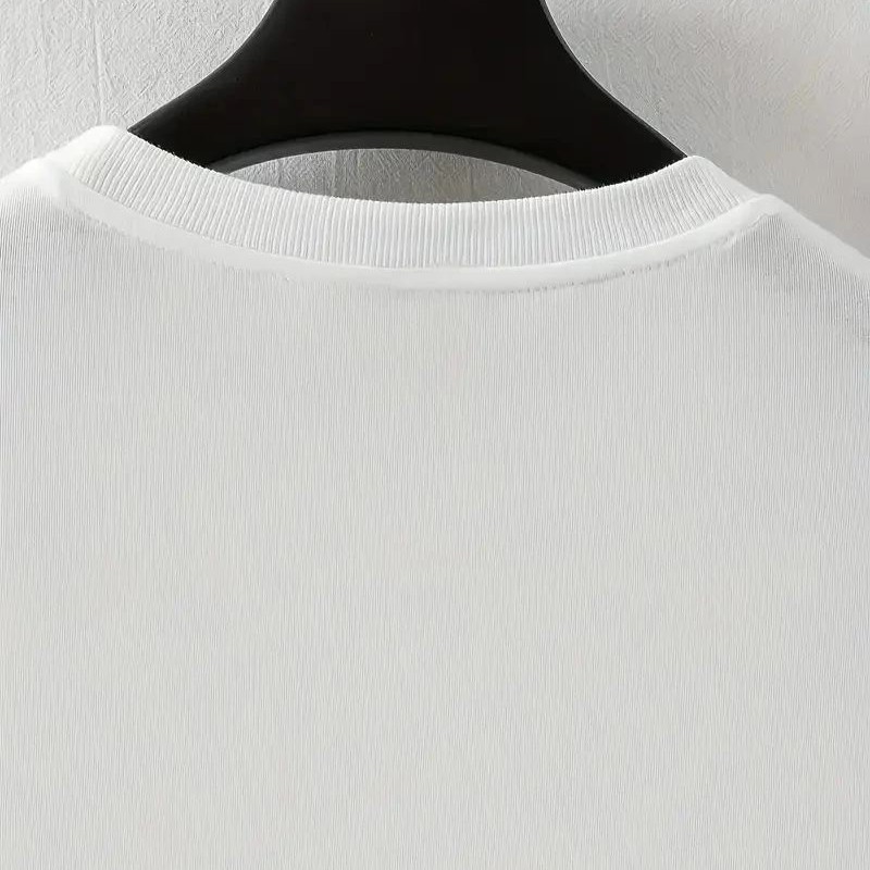 Erkek Baskılı T-Shirt Kısa Kol Bisiklet Yaka Regular Fit Yazlık Tişört - Beyaz