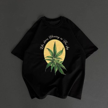 Erkek Baskılı T-Shirt Kısa Kol Bisiklet Yaka Regular Fit Yazlık Tişört - SiyahSiyah