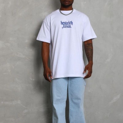 Erkek Baskılı Tişört Kısa Kol Bisiklet Yaka Oversize T-Shirt - Beyaz