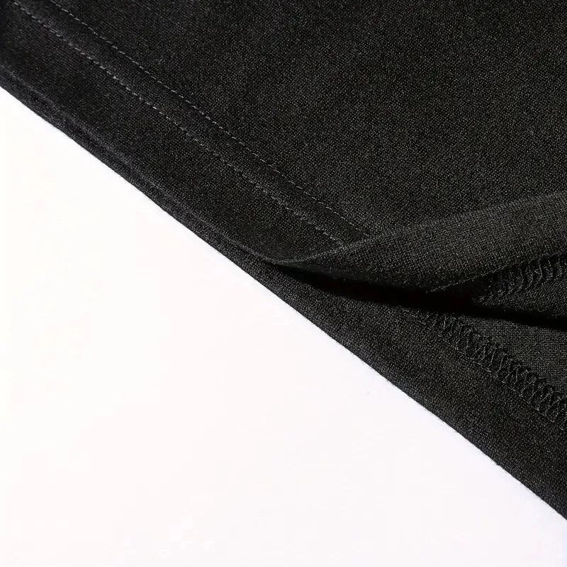 Erkek Baskılı Tişört Kısa Kol Bisiklet Yaka Oversize T-Shirt - Siyah