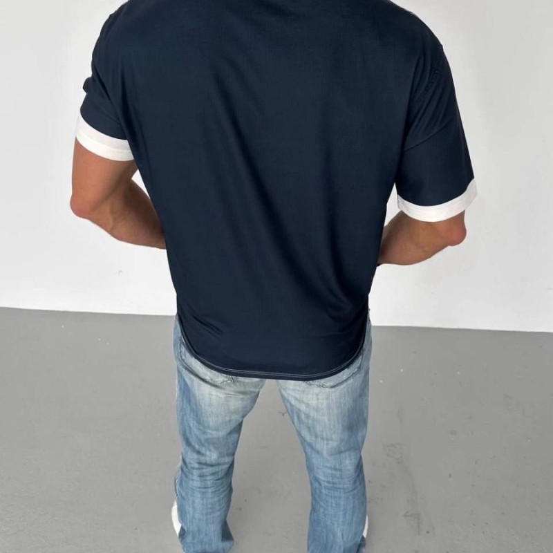 ERKEK Bisiklet Yaka Baskılı Kısa kol Oversize T-Shirt - Siyah