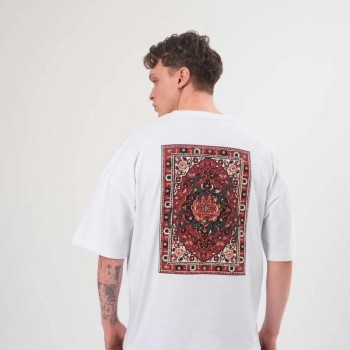 Erkek Bisiklet Yaka Baskılı Kısa kol T-Shirt - Beyaz