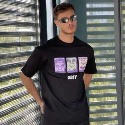 ERKEK Bisiklet Yaka Baskılı Oversize Kısa kol T-Shirt - Siyah