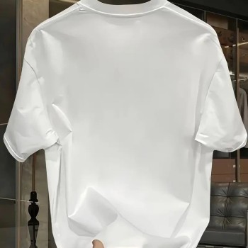 Erkek Bisiklet yaka t-shirt Pembe Panter Baskılı Kısa Kollu Tişört - Beyaz