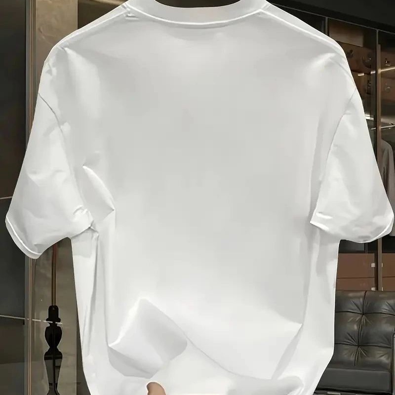Erkek Bisiklet yaka t-shirt Pembe Panter Baskılı Kısa Kollu Tişört - Beyaz