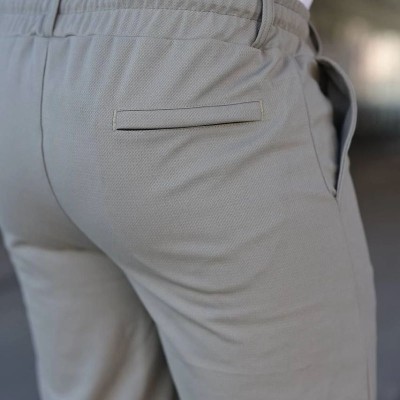 Erkek Diagonel Kumaş Duble Paça Cepli Bağcıklı Bel Lastikli ŞORT - Mint Yeşili