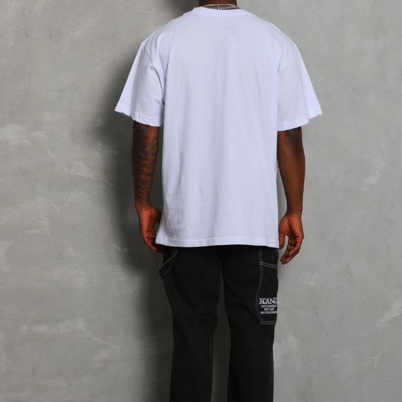 Erkek Düz Yazlık Kısa Kol Tişört Bisiklet Yaka Oversize T-Shirt - Beyaz