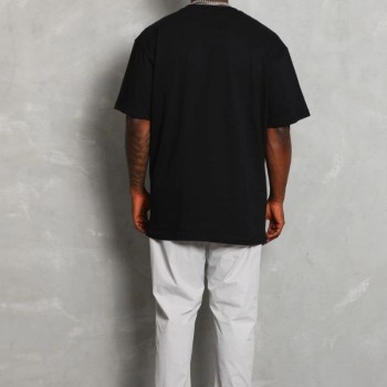 Erkek Düz Yazlık Kısa Kol Tişört Bisiklet Yaka Oversize T-Shirt - Siyah