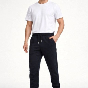 Erkek Jogger Eşofman Altı Cepli, Paça Lastikli , Spor Pantolon - Siyah