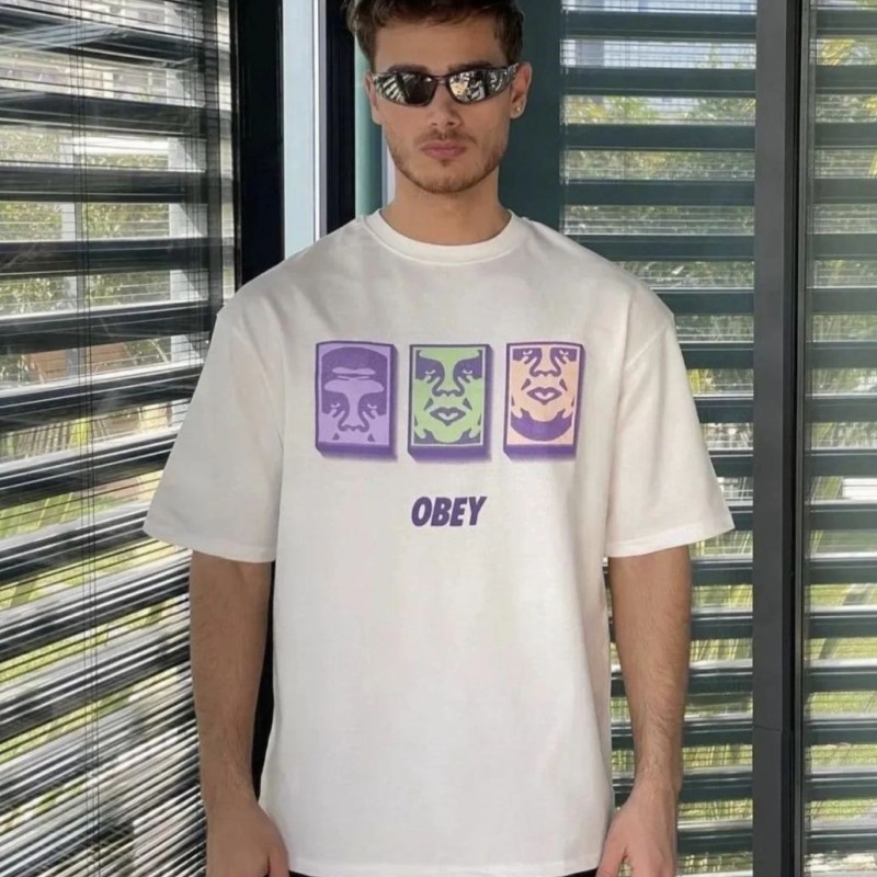Erkek Kısa Kol Yazlık Tişört Bisiklet Yaka Baskılı Oversize T-Shirt - Beyaz