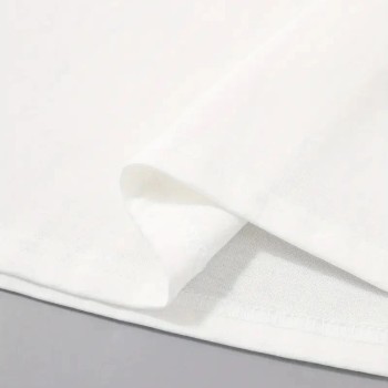 Erkek Kısa Kol Yazlık Tişört Bisiklet Yaka Baskılı Oversize T-Shirt - Beyaz