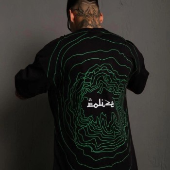 Erkek Kısa Kol Yazlık Tişört Bisiklet Yaka Baskılı Oversize T-Shirt - Siyah