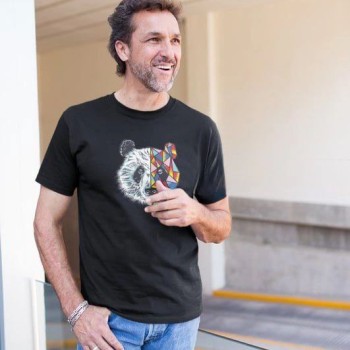 Erkek Kısa Kol Yazlık Tişört Bisiklet Yaka Baskılı Oversize T-Shirt - Siyah