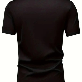 Erkek Kısa Kol Yazlık Tişört Bisiklet Yaka Baskılı Oversize T-Shirt - Siyah