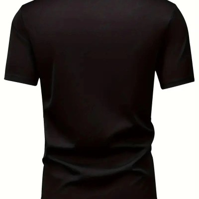 Erkek Kısa Kol Yazlık Tişört Bisiklet Yaka Baskılı Oversize T-Shirt - Siyah
