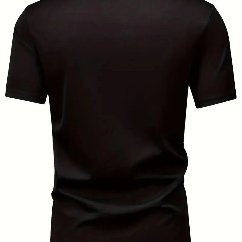 Erkek Kısa Kol Yazlık Tişört Bisiklet Yaka Baskılı Oversize T-Shirt - Siyah