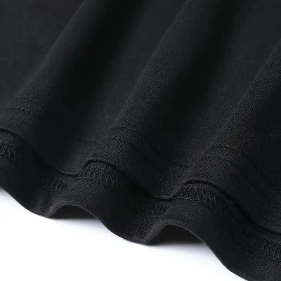 Erkek Kısa Kol Yazlık Tişört Bisiklet Yaka Baskılı Oversize T-Shirt - Siyah