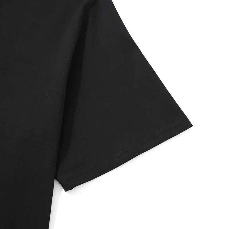 Erkek Kısa Kol Yazlık Tişört Bisiklet Yaka Baskılı Oversize T-Shirt - Siyah