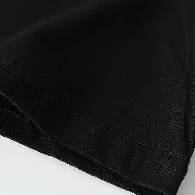 Erkek Kısa Kol Yazlık Tişört Bisiklet Yaka Baskılı Oversize T-Shirt - Siyah