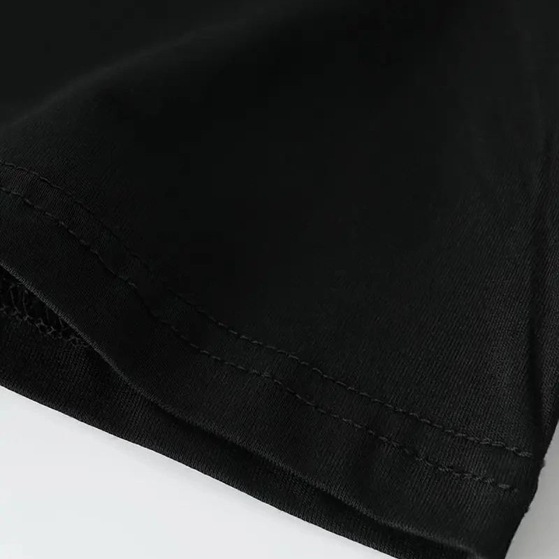 Erkek Kısa Kol Yazlık Tişört Bisiklet Yaka Baskılı Oversize T-Shirt - Siyah