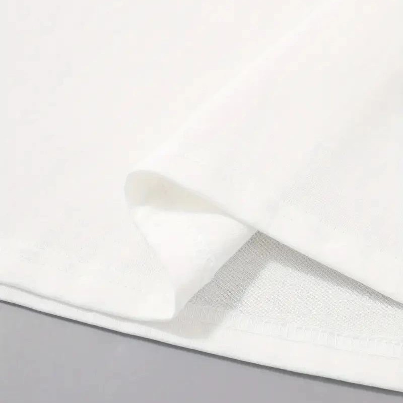 Erkek Kısa Kol Yazlık Tişört Bisiklet Yaka Palmiye Baskılı T-Shirt - Beyaz